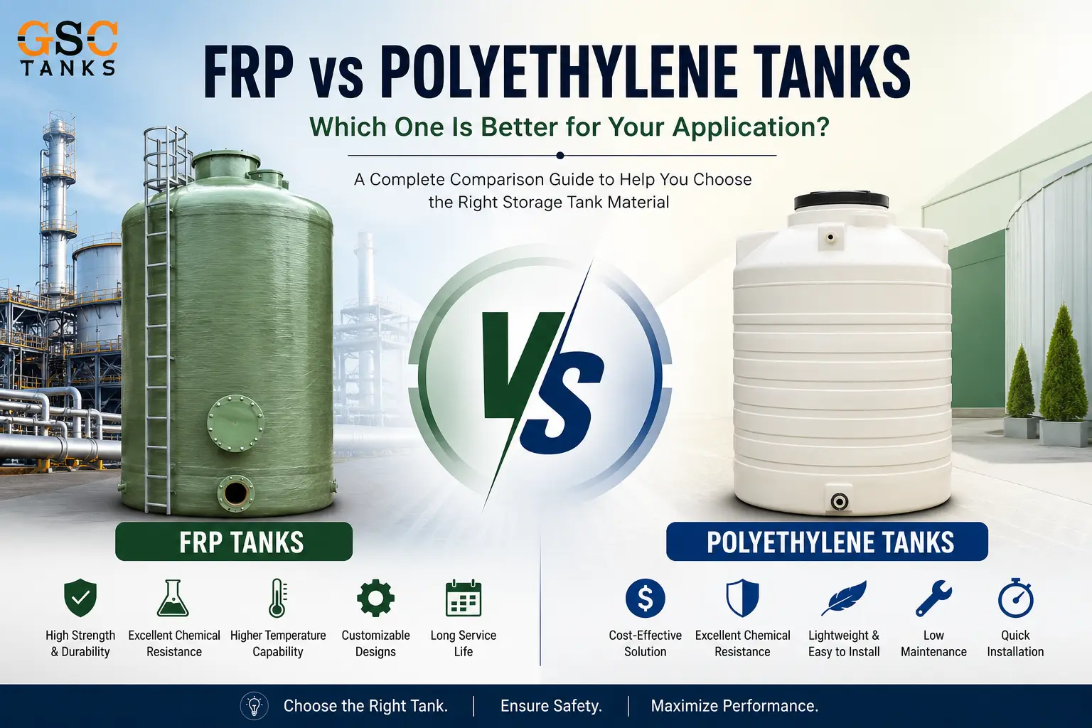 FRP vs Polyethylene Tanks: Which One Is Better for Industrial Storage Applications?