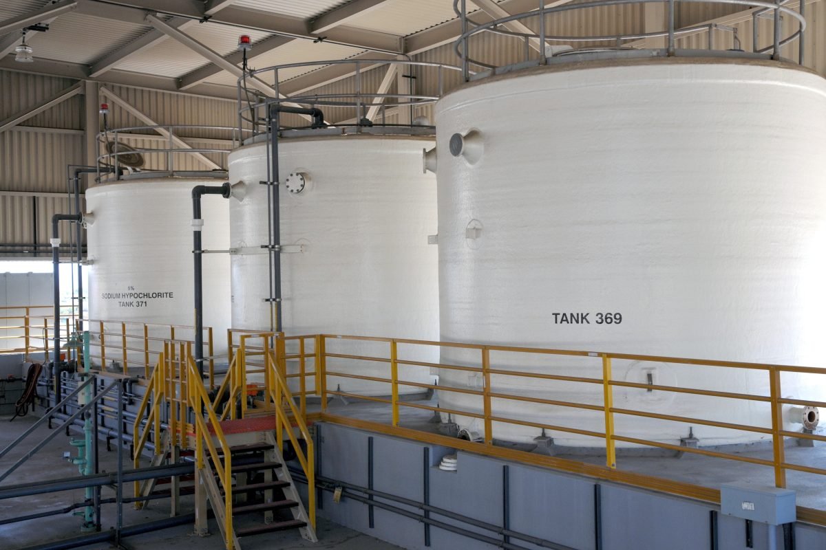 sodium hypochlorite storage tanks